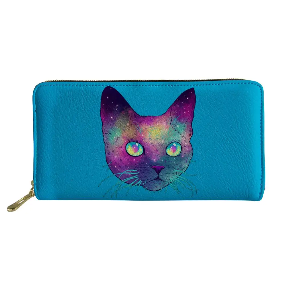 CDGX1049Z21 Женские кошельки из искусственной кожи с красочным рисунком кота, Роскошный кошелек для девушек, крутая Сумочка для денег, монет, карт, сумочка - Цвет: CDGX1049Z21