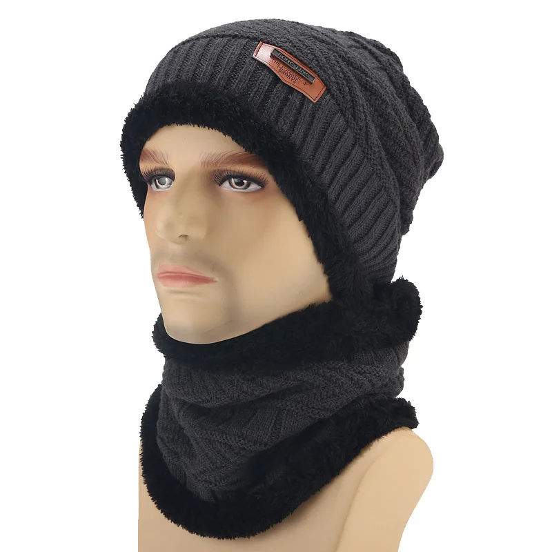 grey Модные зимние шляпы для женщин Beain Hat Kitted Big Ball gorro invierno mujer Зимний шарф и шапка, комплект, сохраняющий тепло - Цвет: grey