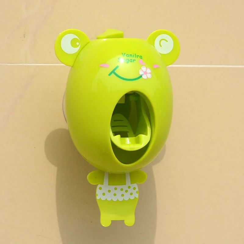 Креативный милый мультяшный автоматический диспенсер для зубной пасты, настенная подставка, наборы для ванной комнаты для детей, зубная щетка