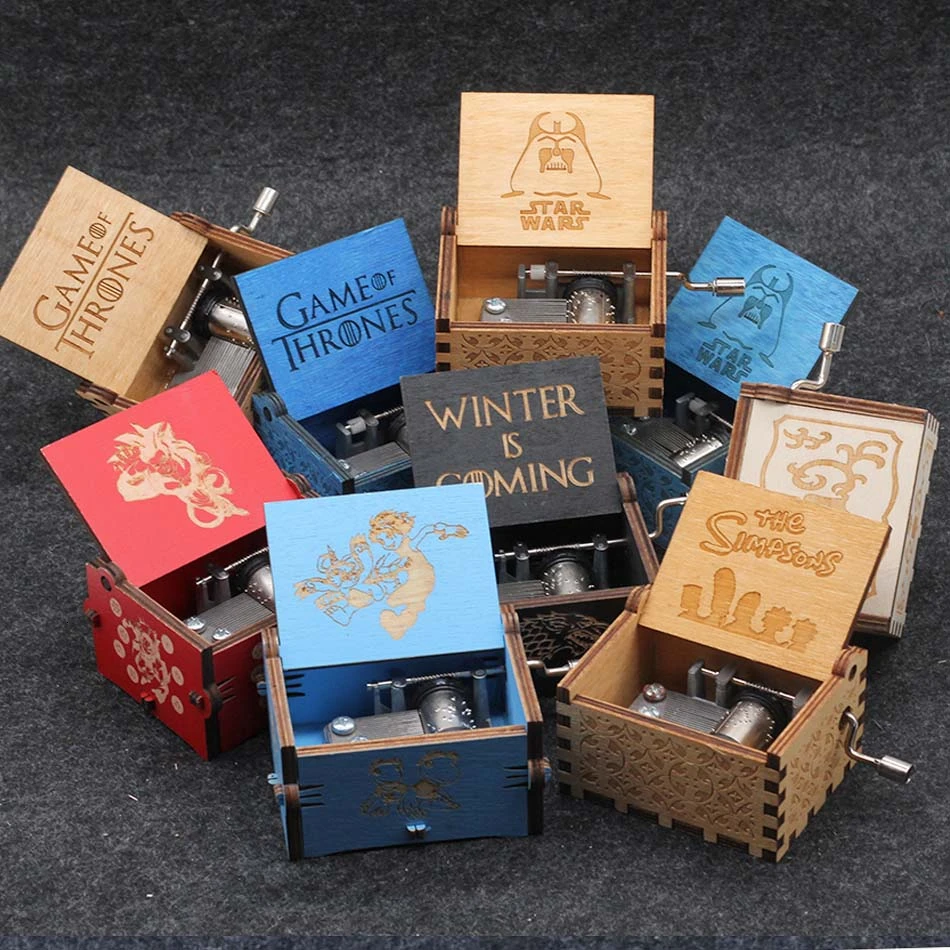 

Antique Hand Crank Simpson A Wooden Music Box Game Throne Star Wars Christmas Gifts New Year Gifts Birthday Gifts