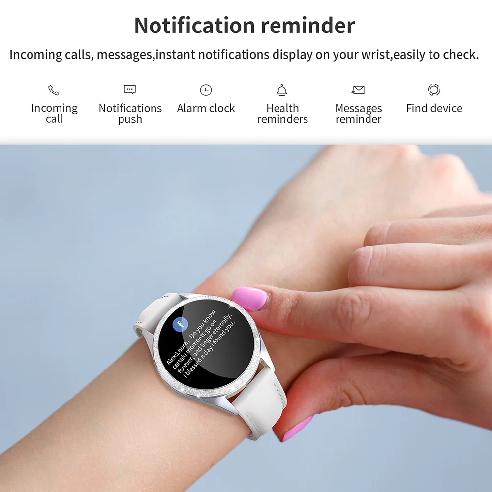 RUNDOING KW20 смарт часы женщины IP68 водонепроницаемый сна монитор сердечного ритма здоровья умные часы IOS Android