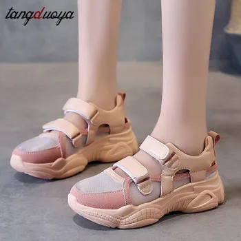 

Summer Sneakers Women Dad Platform Chunky Pink Running Shoes Women Harajuku Mesh Basket Walking Shoes Sport zapatos deportivos