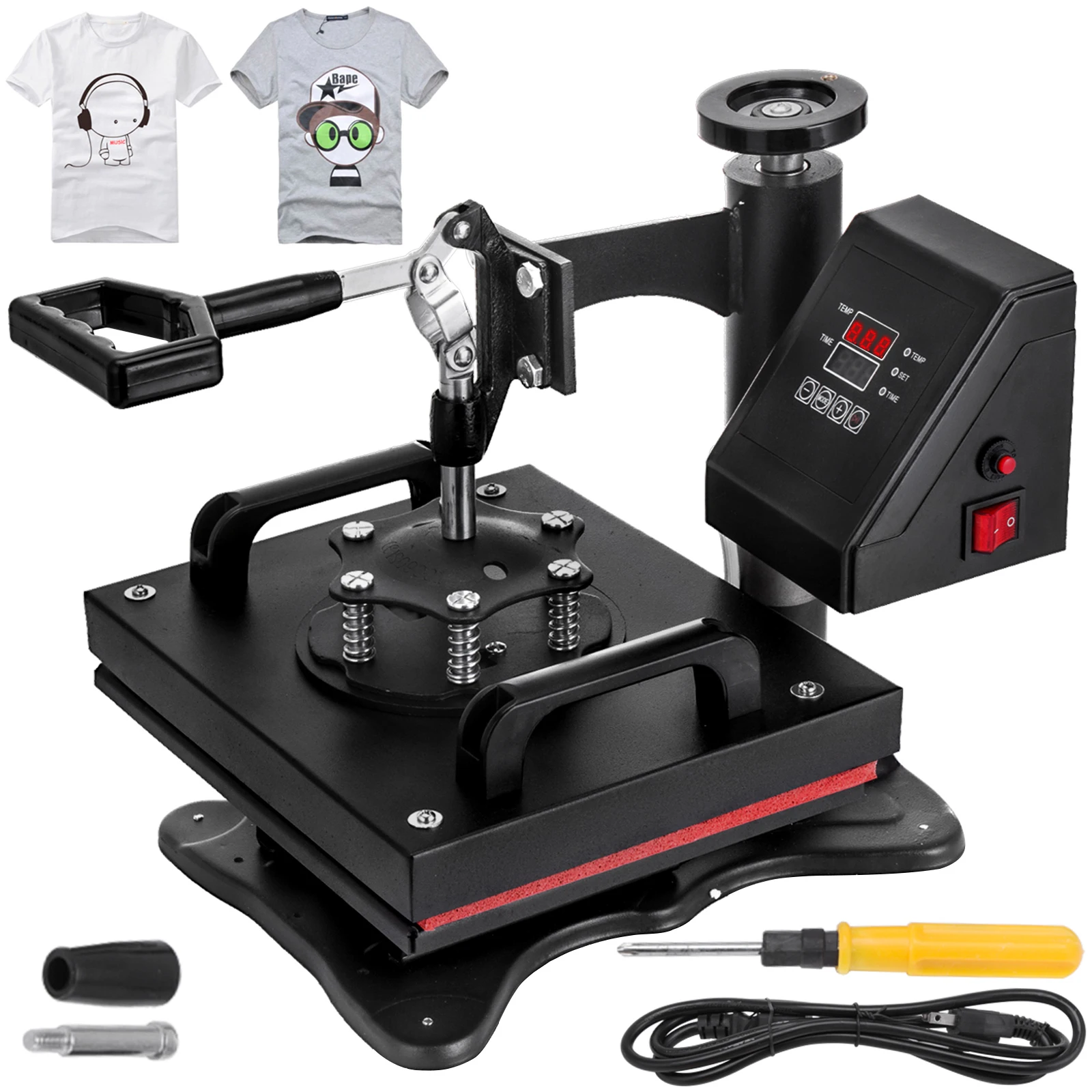 VEVOR Heat Press 12X10 Inch Dual Digital Heat Press Machine 650W Swing Away Heat Press T-Shirt 360 Degree Rotation