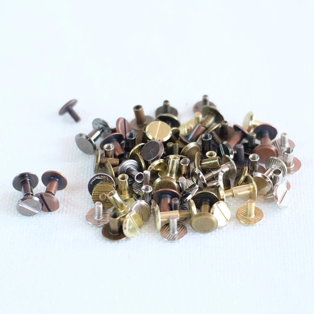 M3 Colorful Metal Screws for Spiral Binder Clip 4mm/7mm/10mm 10 Pairs/lot Loose-Leaf Binder metal screws