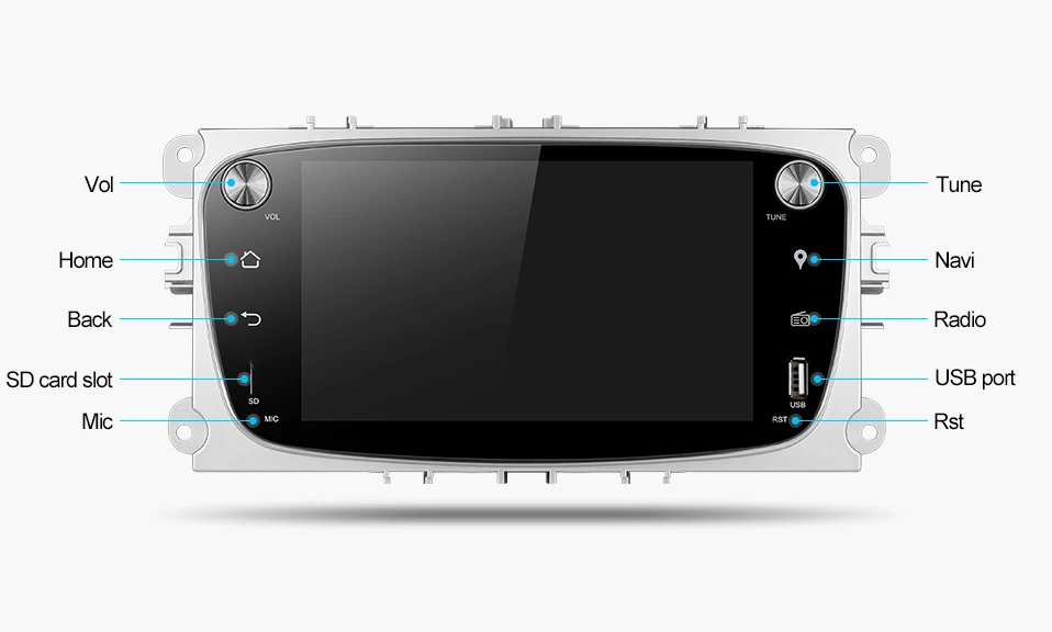 Clearance uniway ALFKS7071  2G+32G  android 8.1 car dvd for focus ford mondeo ford kuga ford  S-MAX C-MAXcar radio 16