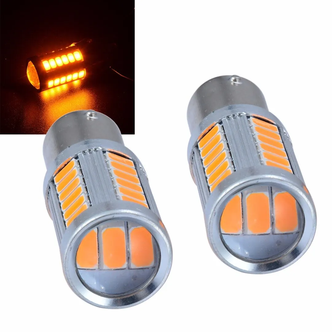 2pcs 1157 5630 33SMD LED Brake Stop Reverse Backup Turn Signal Light Bulb Amber Stop Lamp For Auto Truck SUV