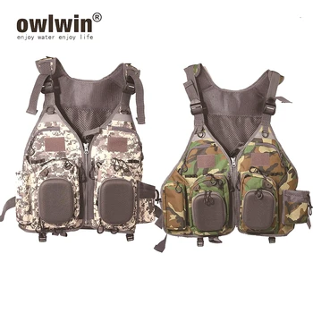 

owlwin Outdoor sport fishing life vest men breathable swimming life jacket safety vest survival utility vest
