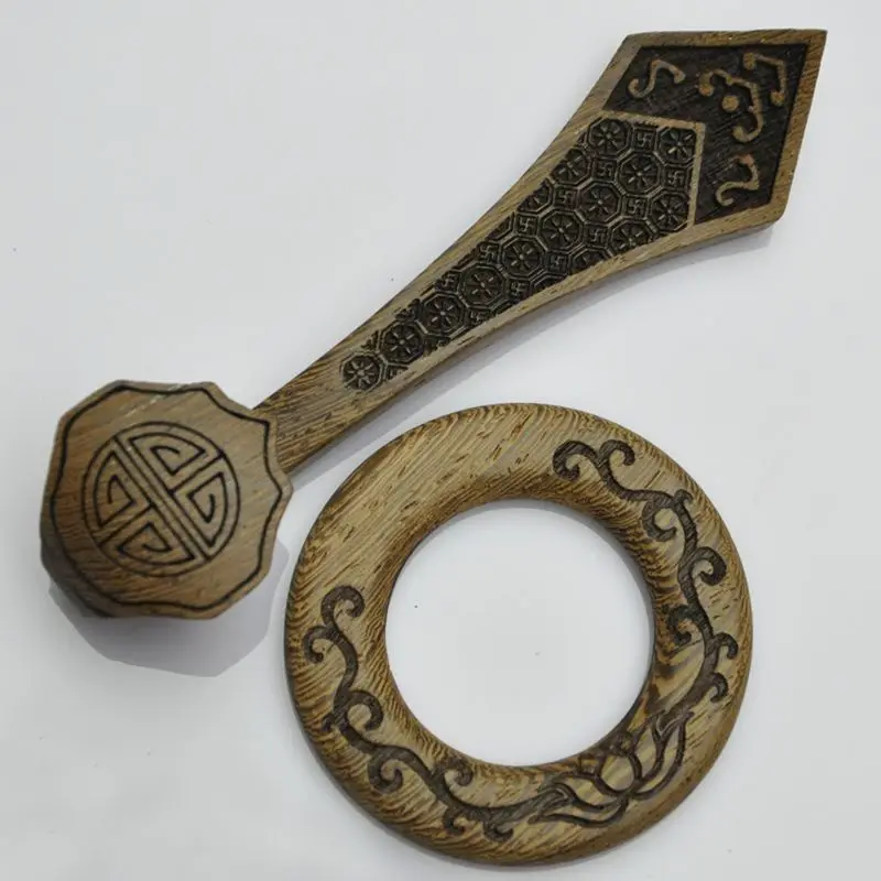 Buddhism shaolin Monk wooden ring hook Buddhist Buckles manyiwuyi wood buttons cassock shackle | Спорт и развлечения