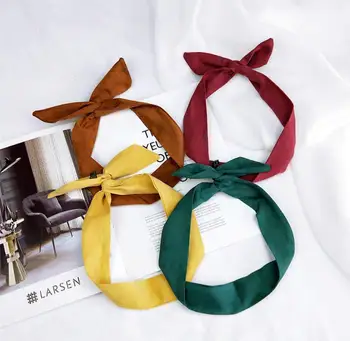 

2020 Fashion Solid Pure Color Women's Autumn Winter Scarf Women Hijab Headband Women's Scarves Suede Aluminum Lady's Wrist Band