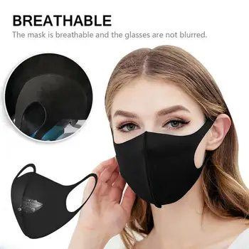 

2Pc/Pack Face Mask Breathable Mouth Mask Dustproof Anti-fog Reusable Washable Soft Face Mouth Cover With 12pc Filter Valve Masks