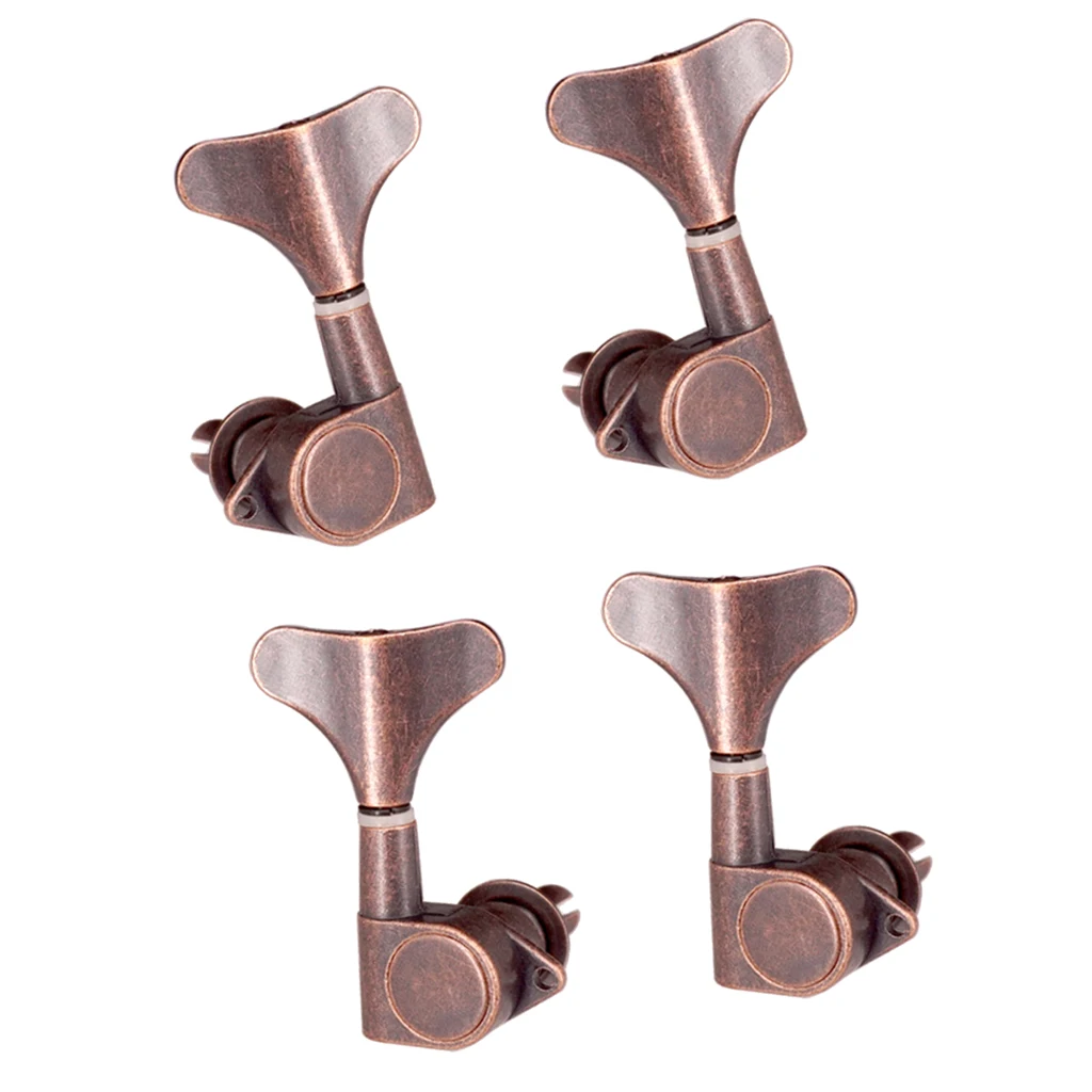 Fish Tail Buttons Bass String Tuners Pegs keys Machine Heads 2L2R Red Bronze