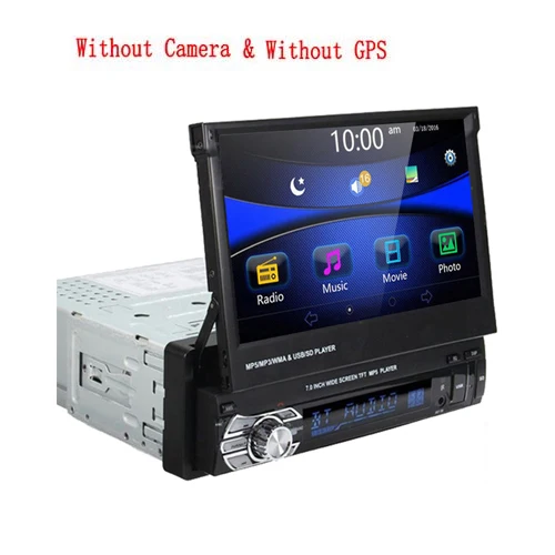 Hikity Podofo 1din Автомагнитола MP5 плеер gps навигация Мультимедиа Аудио Стерео Bluetooth " HD Выдвижная Авторадио камера - Цвет: Without GPS Player