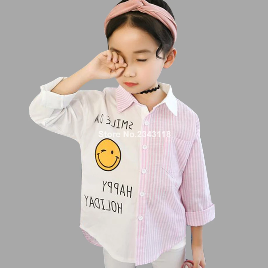 

Kids Girls Shirts Children Spring Autumn Striped Shirt Blouses Girls 5 7 9 10 12 Years Teenage Girls Clothes