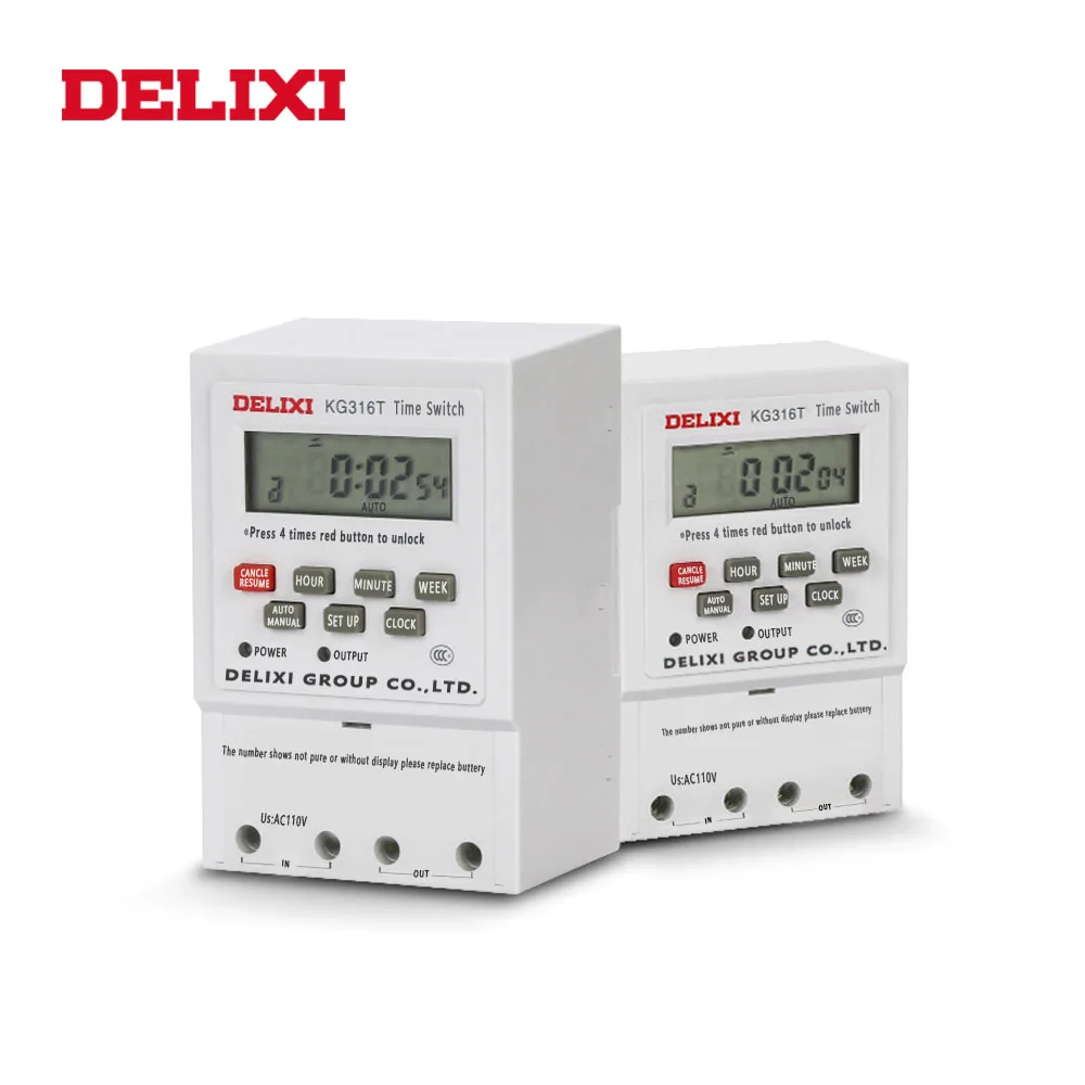 

DELIXI AC 220V Programmable Time Switch Relay Digital LCD Power Display Electronic Weekly 7 Days Timer Control for water pump