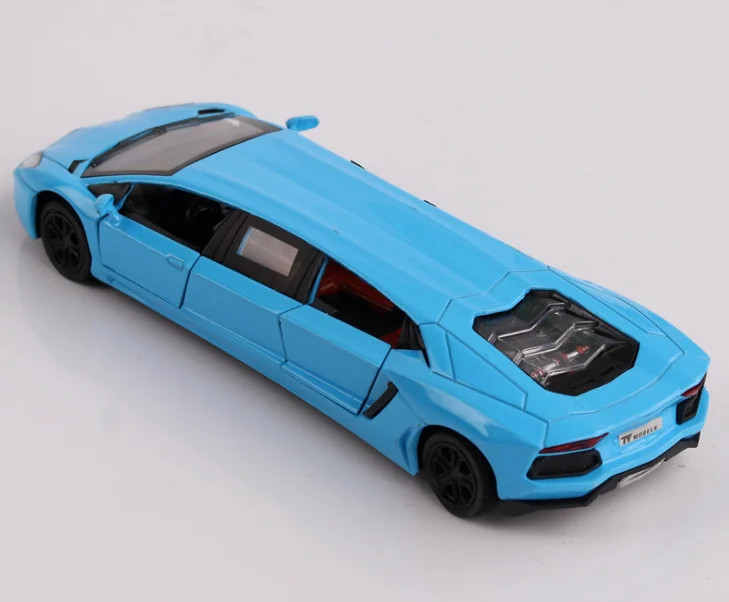 Удлиненная 1:32 литая под давлением Модель автомобиля игрушки растягивающийся лимузин с вытягиванием назад звуковой светильник для детей игрушки - Цвет: X