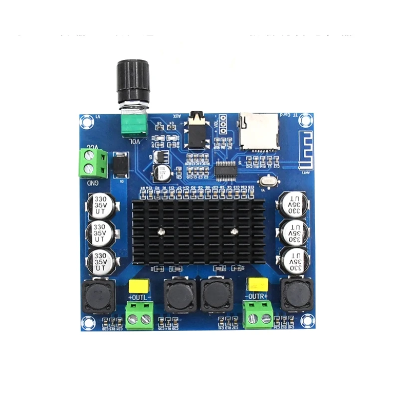 XH-A105 100W+100W Bluetooth 5.0 TDA7498 Digital Power amplifier Stereo Audio board AMP amplificador Support TF Card AUX 