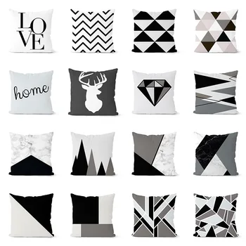 

Modern home decorative pillowcase geometric pattern peach skin velvet stripe print custom sofa cushion cover Pillowcase