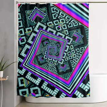 

Bathroom Decorative Shower Curtain Included 12 Hooks Kaleidoscope Trippy Acid Shower Curtains Easy Care Bath Curtain Durable
