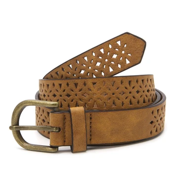 

Fashion Women Lady Leather Belt Skinny Pin Buckle Waist Strap Waistband Hollow