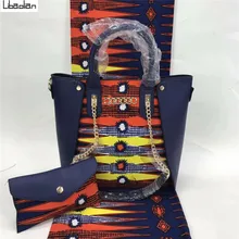 Atrractive африканская восковая ткань и шифоном в паре с женские большие сумки кошелек/африканская хлопчатобумажных тканей 3 шт./компл. F910-1
