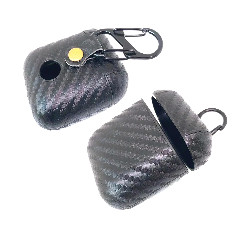 

With Car logo Carbon Fiber Earphone Case for Airpods 1 2 Case Full Protective Case for Airpods 2 Cover For Benz Toyota GG