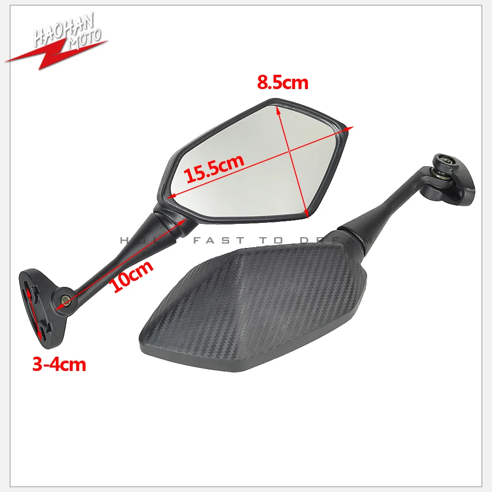 Per Ducati Aprilia Honda Yamaha Kawasaki Suzuki Scooter Rear View Mirror Carbon Look
