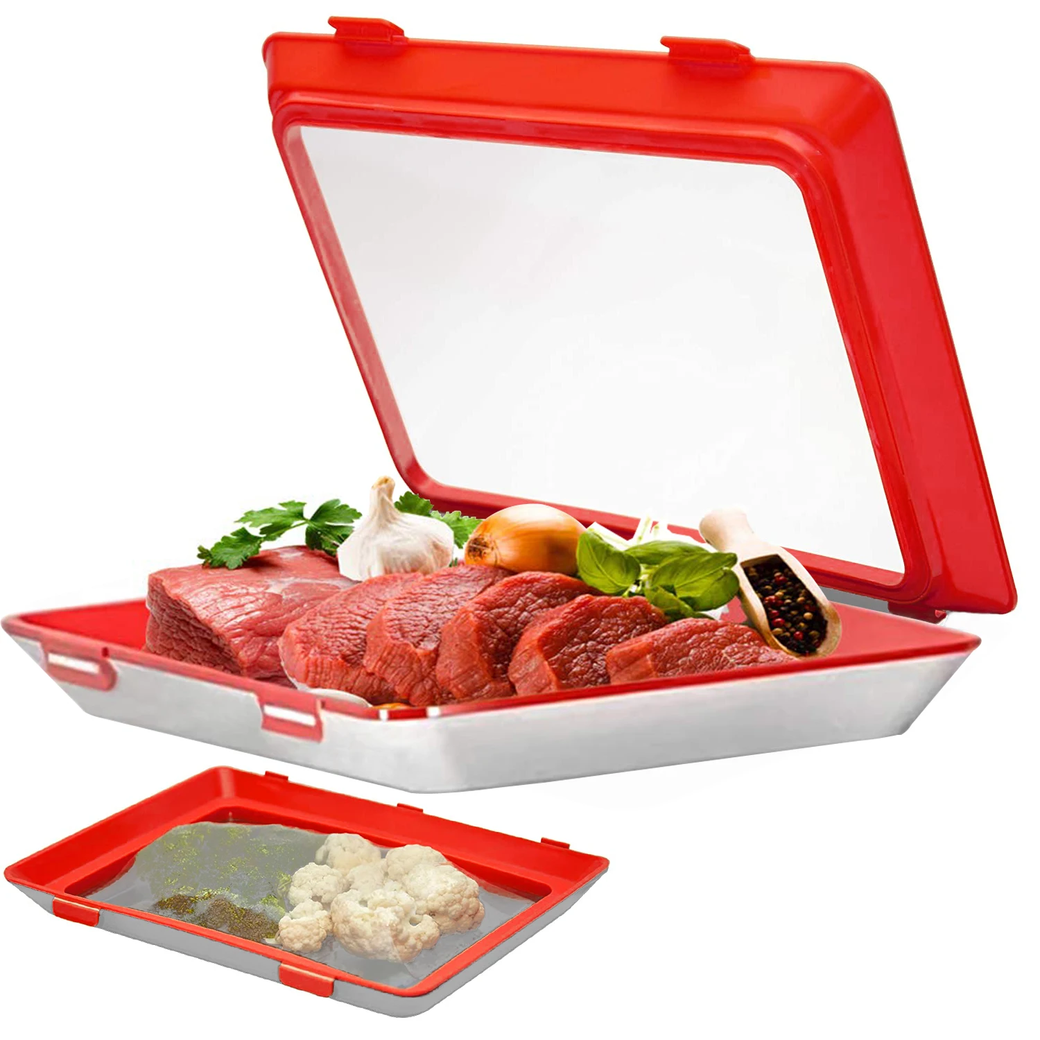 

High Quality Preservation Serving Tray Food Organizer Keeping Fresh Tray Kitchen Cover Plates Food Storage Decorative Tray
