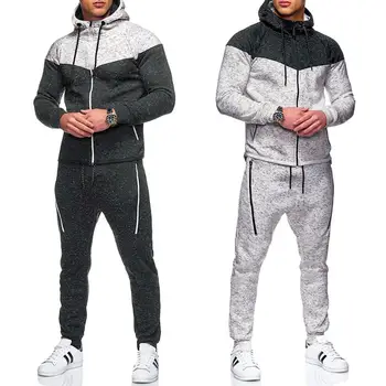 

Dropshipping EXSUPRO Men's Clothing Autumn Winter Hooded Sweatshirt Drawstring Zipper Sportswear Male Casual Sets Tops and Pants