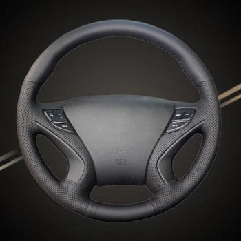 

Car Braid On The Steering Wheel Cover for Hyundai Sonata 8 2011 2012 2013 2014 Auto Wheel Cover Interior Accessory Car-styling