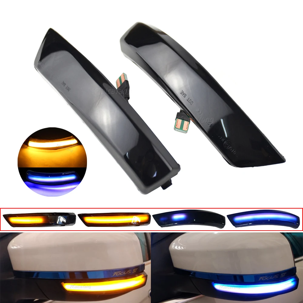 

Светодиодный Динамический указатель поворота для Ford Focus 2 MK2 Focus 3 MK3 Mondeo MK4, автомобильное боковое зеркало заднего вида, последовательный индикатор