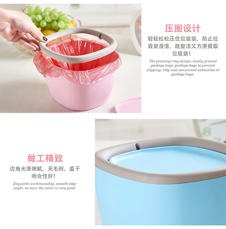 Help You Storage Bucket Small Garbage Can Creative Office Desk Surface Panel Deconstructable Rolling Cover Storage Box Mini Tras