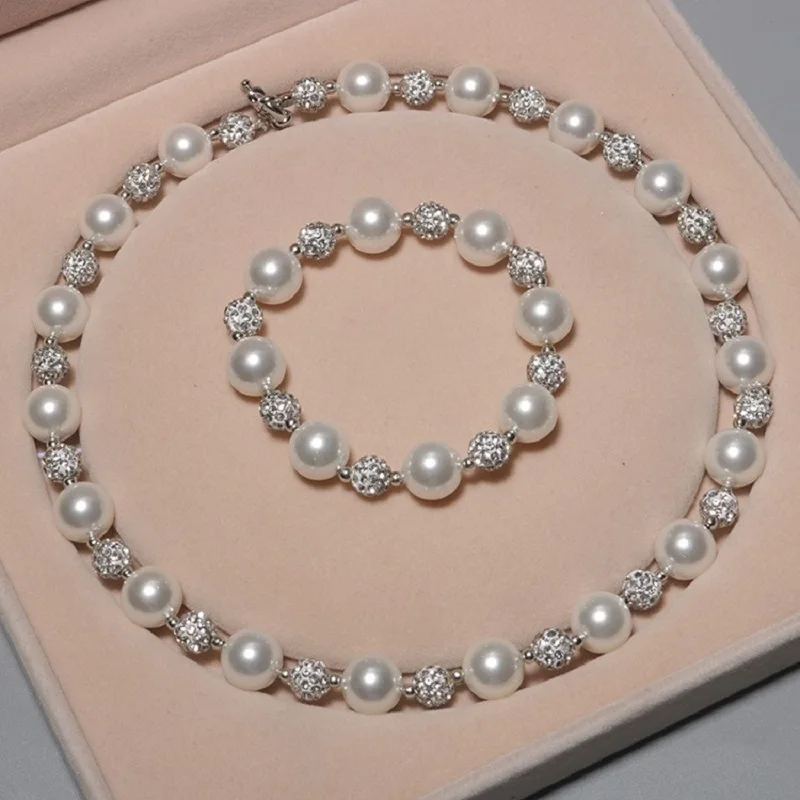 Ensemble de bijoux en perles multicolores pour femme, collier et Bracelet en forme de poire, 12MM