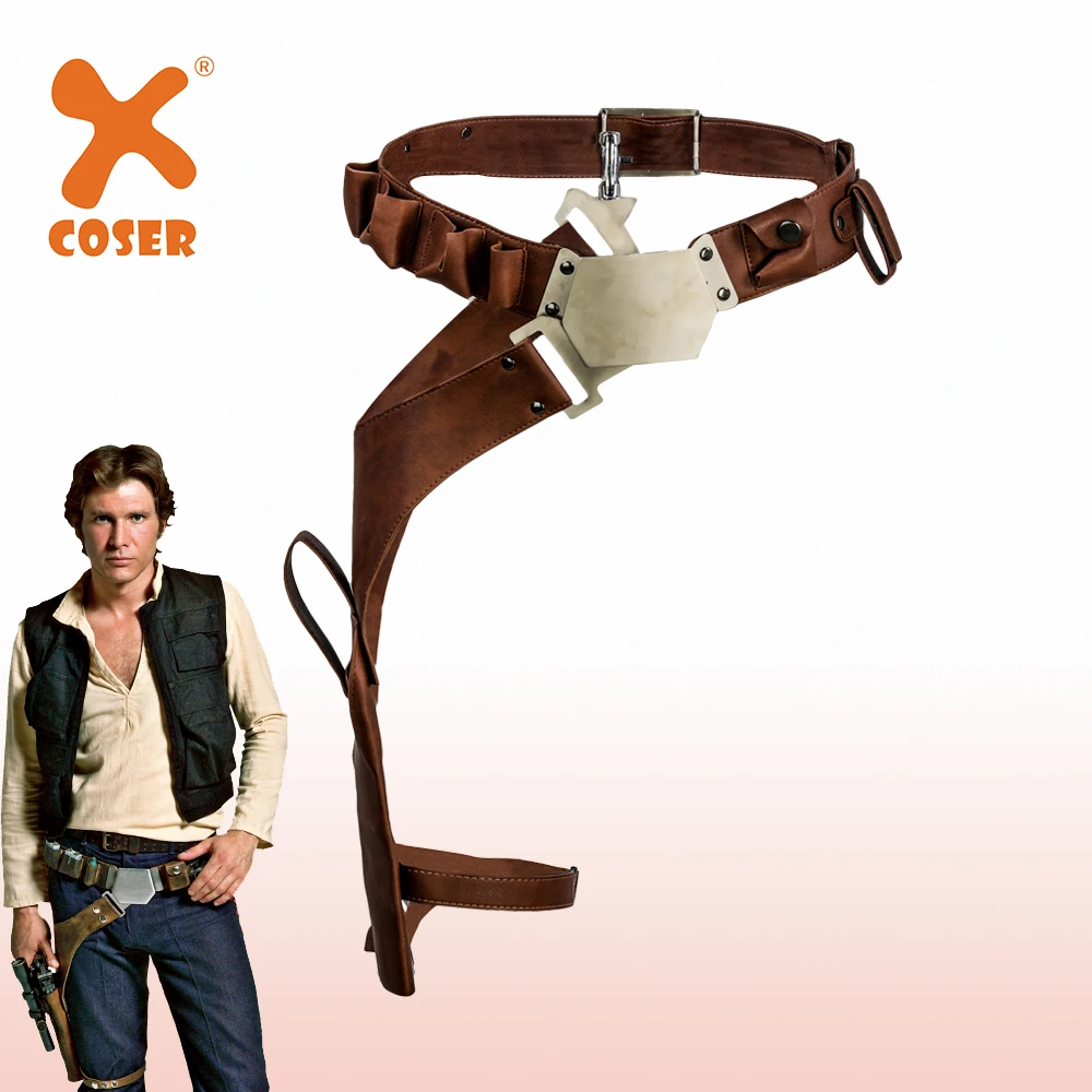 XCOSER Han Solo Belt with Gun Holster PU Leather Movie Cosplay Costume