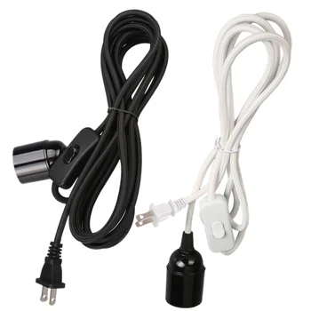 

E27 Hanging Light Socket US Plug with Button Switch Wire 6/4.5/3.5M Power Cord Cable 220V Lamp Base for LED Bulb