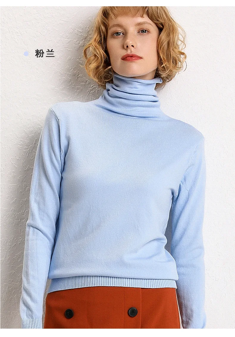 Шерхуре женский осенний свитер с длинным рукавом Водолазка женский свитер чистого цвета и пуловеры Femme Tricot Tops