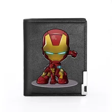 Disney Marvel Captain America Fashion Men's Wallet High Quality PU Folding Large Capacity Multi-Card Slot Short Men's Coin Purse