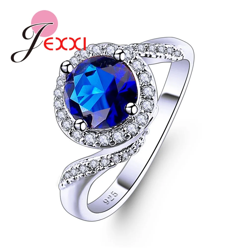 Classic Promise Rings for Wedding Engagement Fine 925 Sterling Silver Top Quality Cubic Zircon 4 Claws Twisted Shape Jewelry | Украшения и