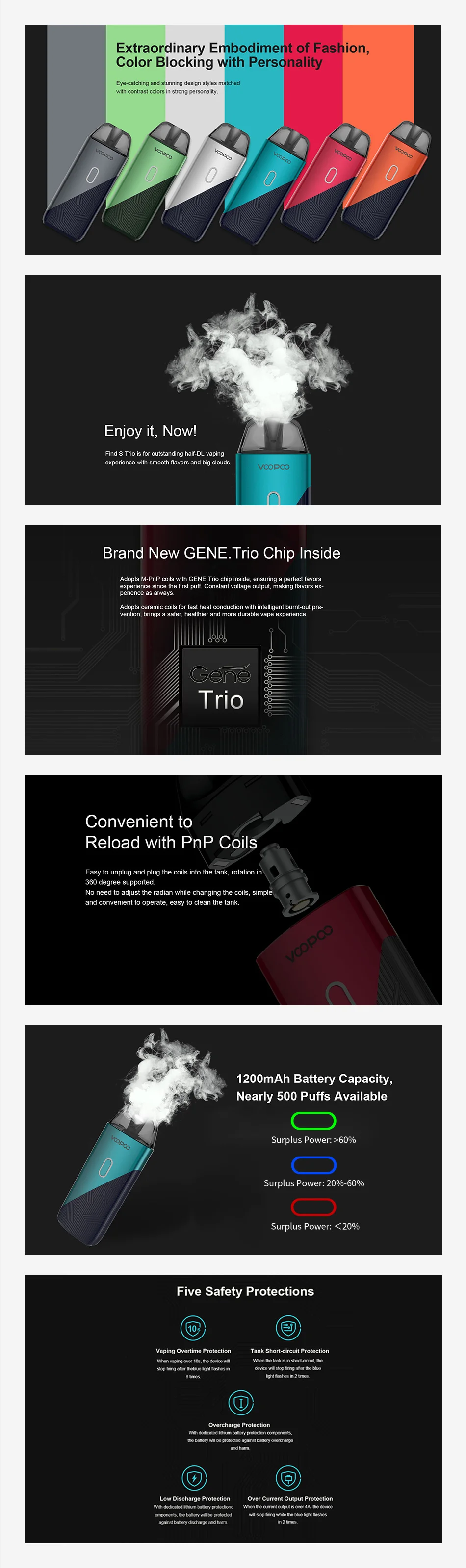 VOOPOO FIND S TRIO Pod Kit 1200mAh