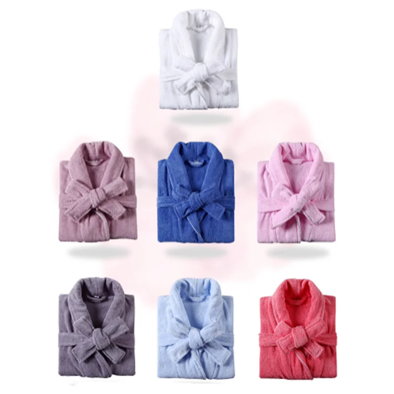 Boy Girl Toweling Terry Towel Cotton Bathrobe Kids Thicken Winter Bath Robe Girls Spa Dressing Gown L286