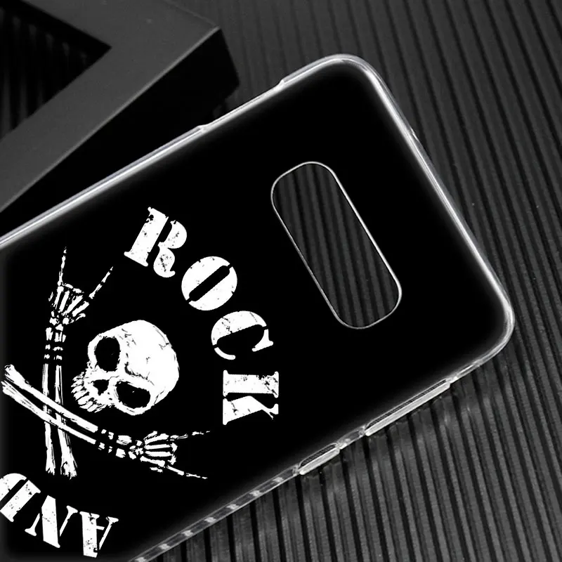 Мягкий силиконовый чехол Rock roll с черепом для Samsung Galaxy Note 10 Pro 9 8 5 M30S M40 S10E S10 5G S9 S8 Plus S7