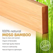 

Extra-Large Bamboo Adjustable Drawer Dividers - Expandable Kitchen Utensil Organizer Separators for Set of 4 (Natural)