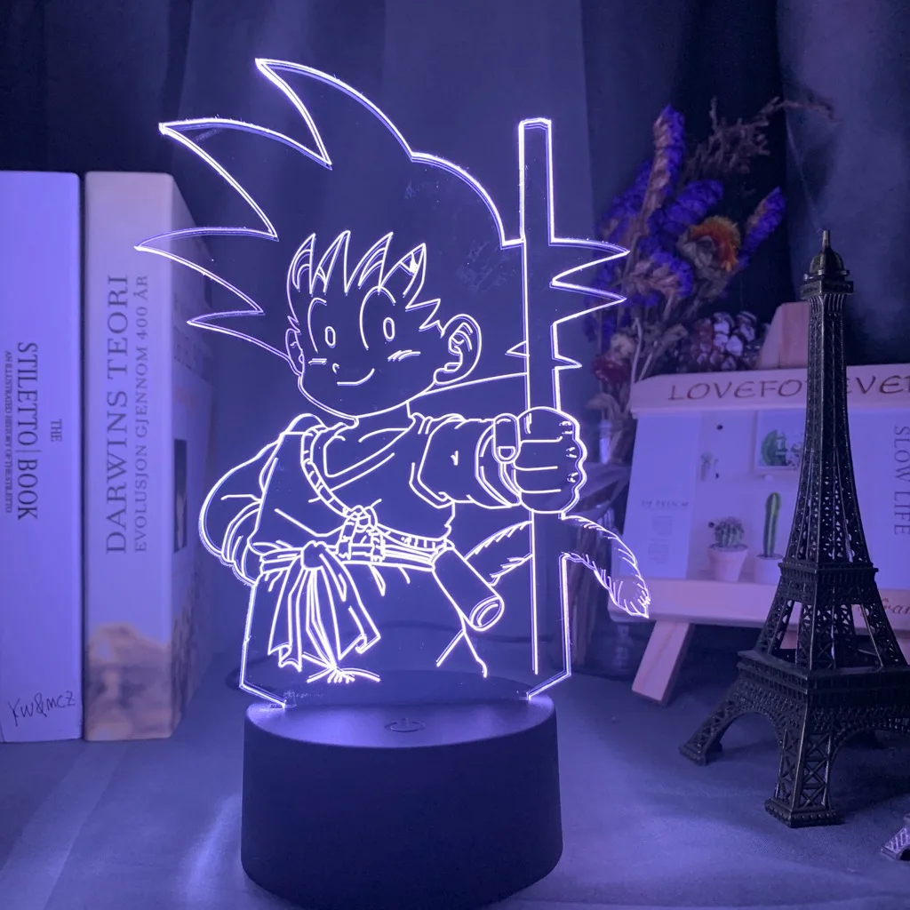 Dragon Ball лампы Гоку рисунок ребенка Украшения в спальню ночной Светильник классный подарок на день рождения для детей с рисунком из аниме гаджет светодиодный ночной Светильник 3d иллюзия - Испускаемый цвет: B