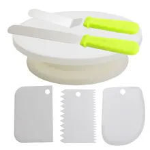 6 шт. торта поворотный стол set шт набор скребок для разглаживания торта набор ножей комбинированная пекарня, торт проигрыватель набор