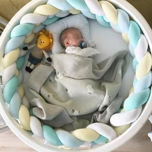 Ручной работы для детской кроватки, узлом оплетки Подушка под голову; Infant Bebe; защита для кроватки детские малыша забор 1/2/3 м для детей аксессуары для кроватей