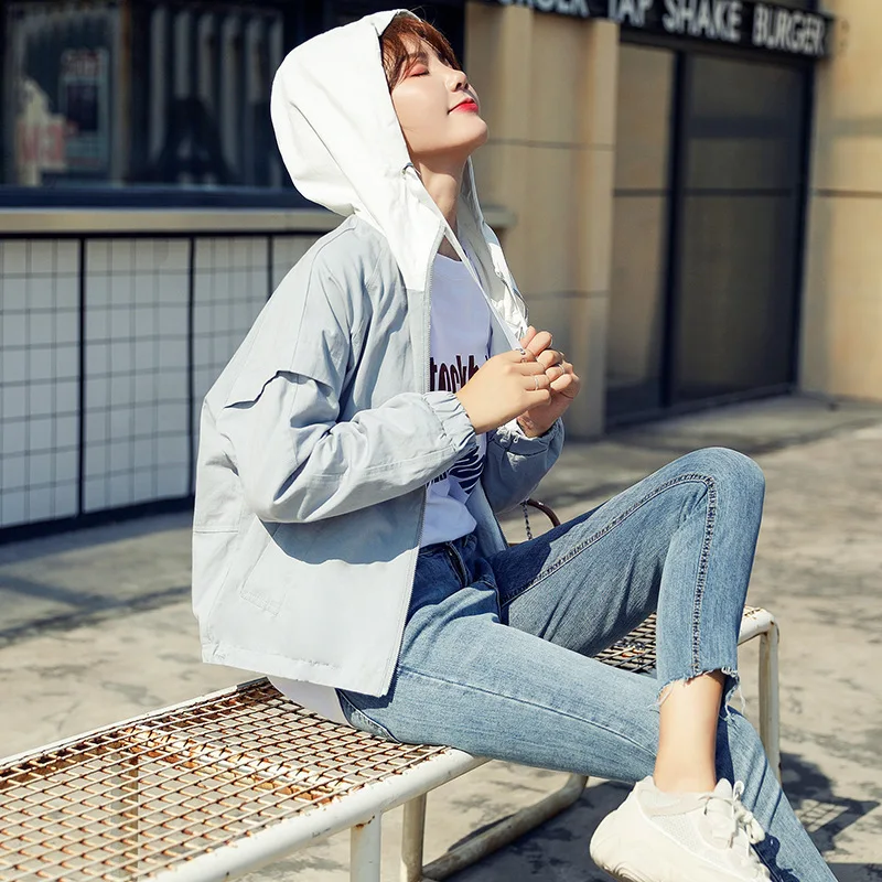 

Baseball Uniform Female Autumn 2018 New Style Printed Cropped Jacket Students Korean-style Loose Thin on Clothes