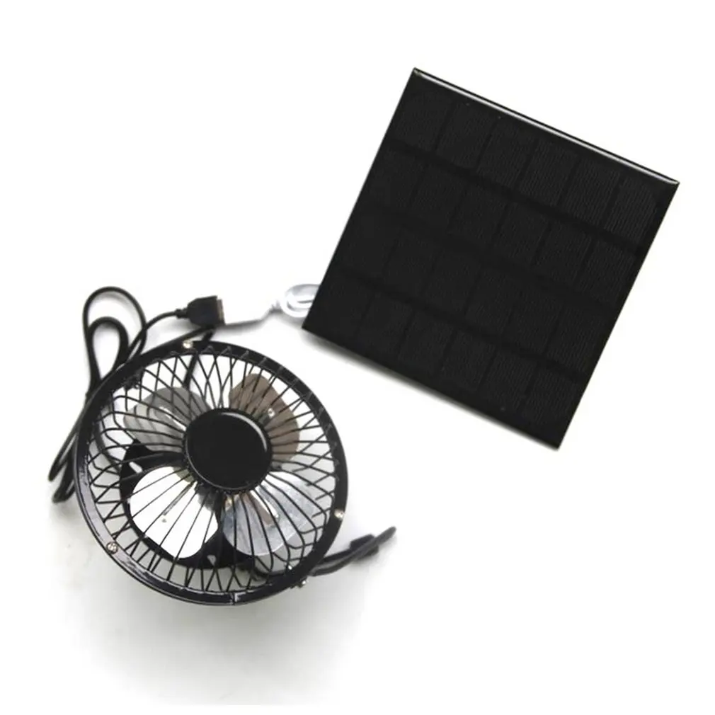 

3W 6V Solar Panel Powered Fan Portable USB Fan 4 inch Cooling Fan Ventilation For Outdoor Traveling Fishing Home Office