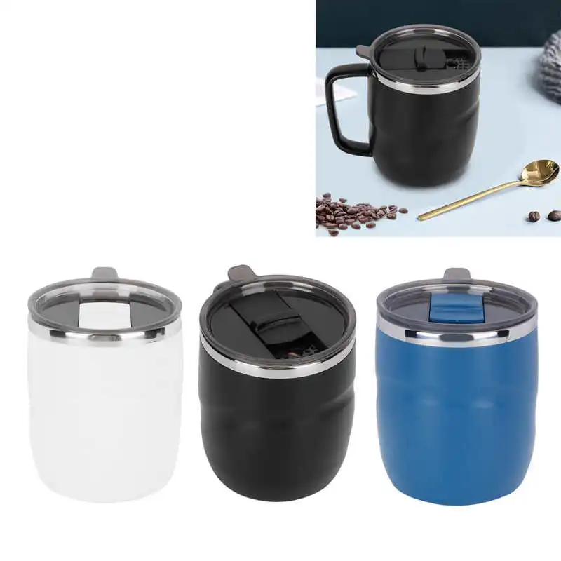Кофейная кружка 400 мл нержавеющая сталь защита от ожогов чашка для воды с крышкой