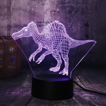 

Novelty Dinosaur Spinosaurus 3D LED Night Light Animal Multicolor 7 Color Change Desk Lamp Child Toys Christmas Gift Home Decor