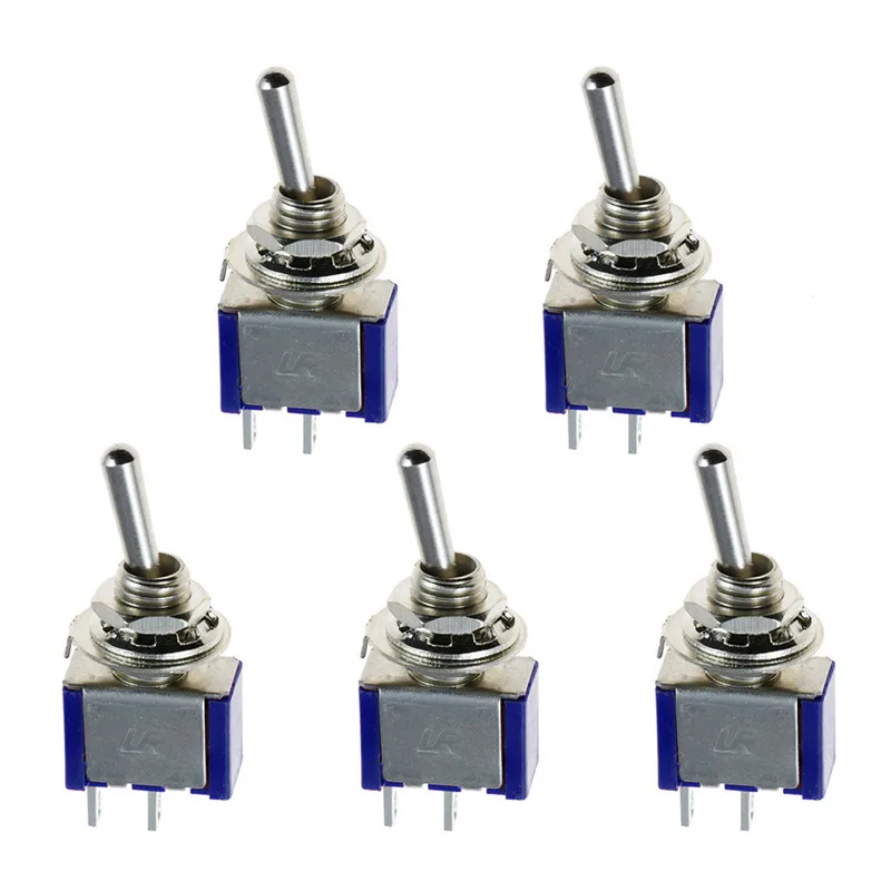 5 Pcs 12V 3A/6A On/Off Mini Interruttore A Levetta In Miniatura Car Dash Dashboard Spst 2 Foot 2 Gear 6Mm Interruttore A Levetta