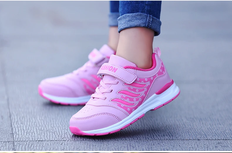 HOBIBEAR/Весенняя Роскошная Брендовая детская обувь для девочек; розовые детские кроссовки для девочек; Брендовая детская обувь для бега; светильник; повседневная обувь для маленьких девочек